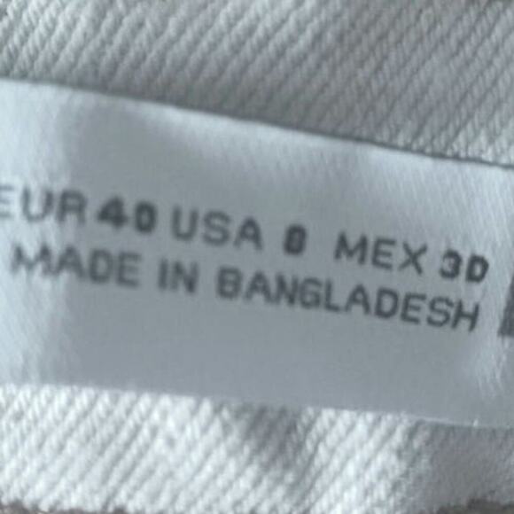 ZARA  Cropped Patch Pocket Jeans Ecru Womens 8 - Picture 4 of 4